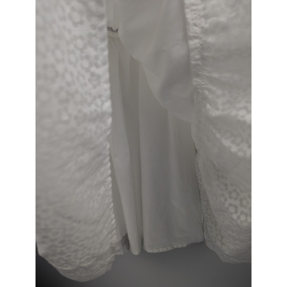 Lulus Tiers To Me White Puff Sleeve Tiered Dress Mini Skater M Off‎ The Shoulder - Picture 6 of 13